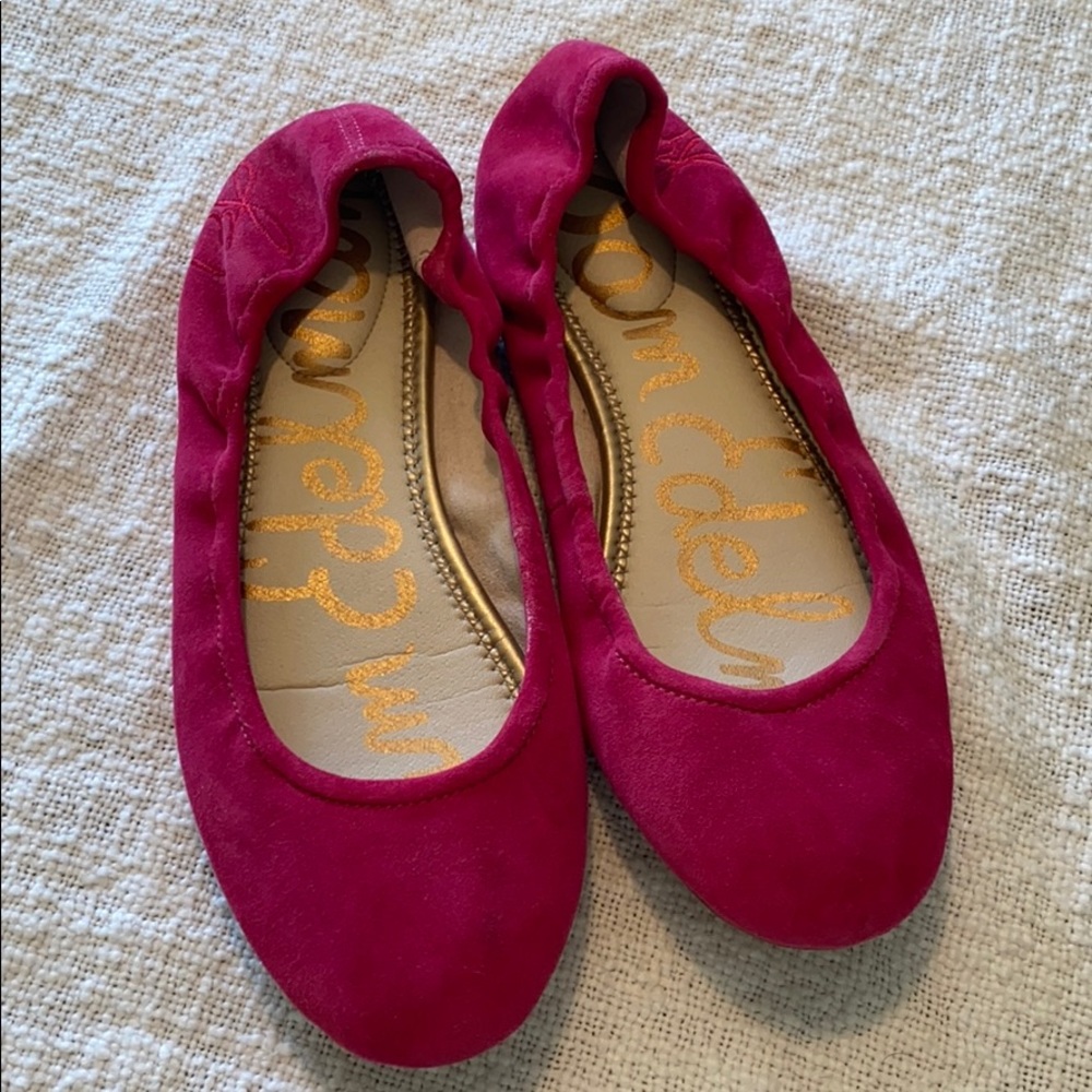 Sam Edelman Hot Pink Suede Flats